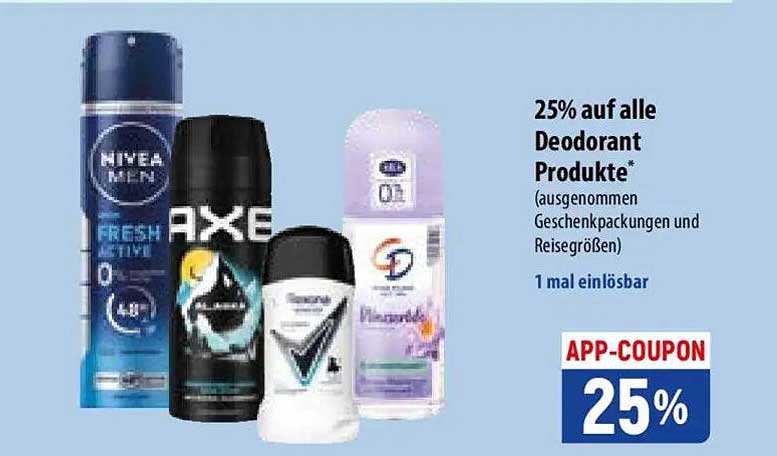 25% auf alle Deodorant Produkte*