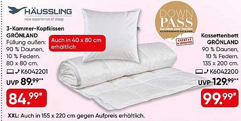 3-Kammer-Kopfkissen GRÖNLAND