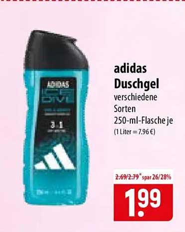adidas Duschgel verschiedene Sorten 250-ml-Flasche je