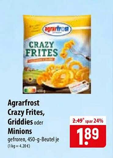 Agrarfrost Crazy Frites, Griddies oder Minions