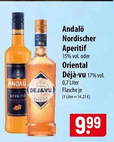 Andalö Nordischer Aperitif 15% vol. oder Oriental Déjà-vu 17% vol. 0,7 Liter Flasche je