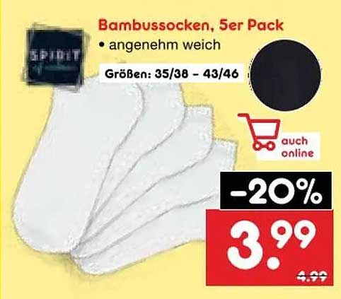 Bambussocken, 5er Pack