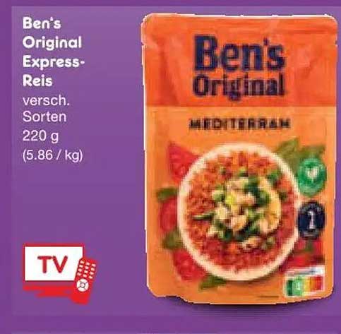 Ben’s Original Express-Reis versch. Sorten 220 g (5.86 / kg)