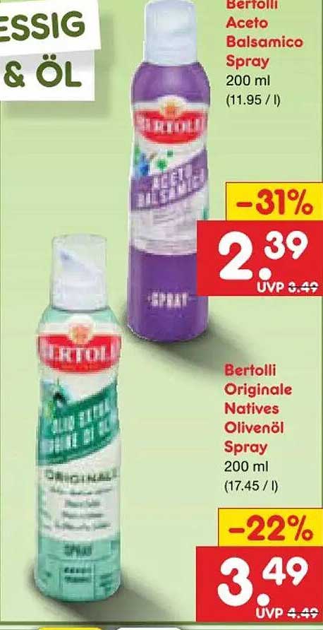 Bertolli Aceto Balsamico Spray 200 ml