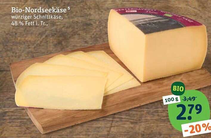 Bio-Nordseekäse würziger Schnittkäse, 48 % Fett i. Tr.,