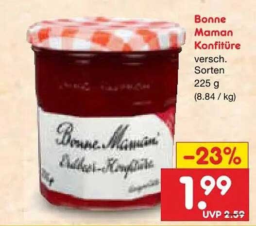 Bonne Maman Konfitüre versch. Sorten 225 g (8.84 / kg)