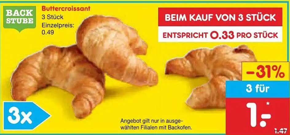 Buttercroissant 3 Stück