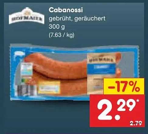 Cabanossi gebrüht, geräuchert 300 g (7.63 / kg)