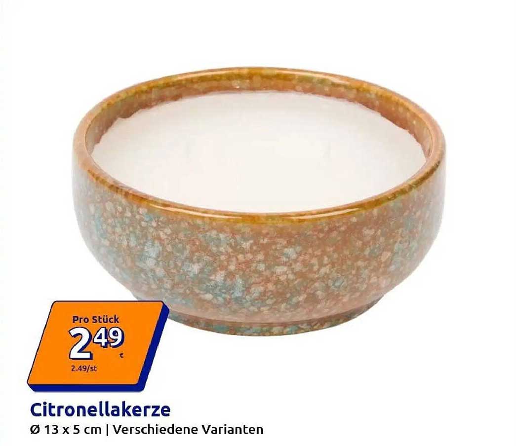 Citronellakerze Ø 13 x 5 cm | Verschiedene Varianten