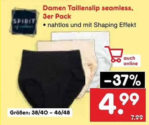 Damen Taillenslip seamless, 3er Pack