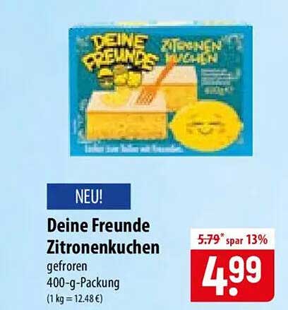 Deine Freunde Zitronenkuchen gefroren 400-g-Packung