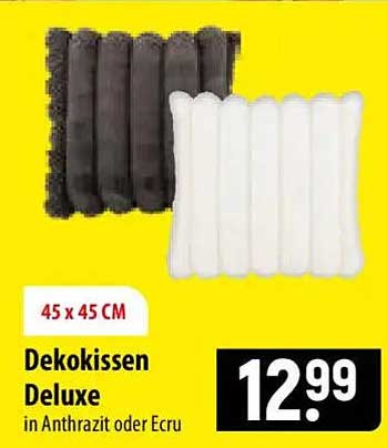 Dekokissen Deluxe in Anthrazit oder Ecru