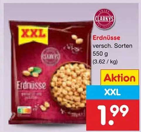 Erdnüsse versch. Sorten 550 g (3.62 / kg)