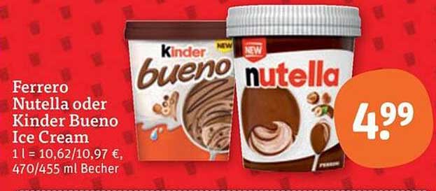 Ferrero Nutella oder Kinder Bueno Ice Cream
