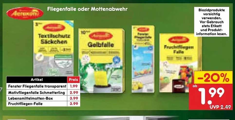 Fliegenfalle oder Mottenabwehr