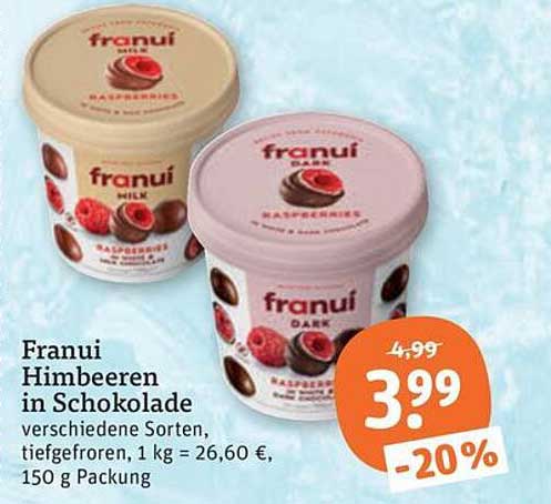 Franui Himbeeren in Schokolade