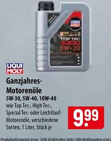 Ganzjahres-Motorenöle 5W-30, 5W-40, 10W-40