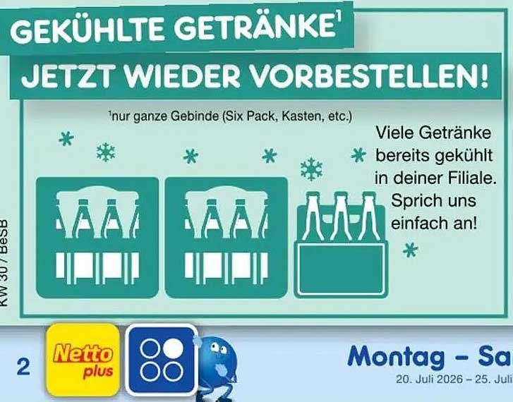 GEKÜHLTE GETRÄNKE JETZT WIEDER VORBESTELLEN!