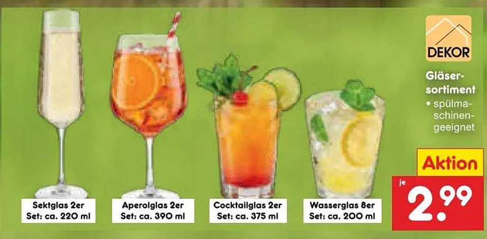 Gläsersortiment