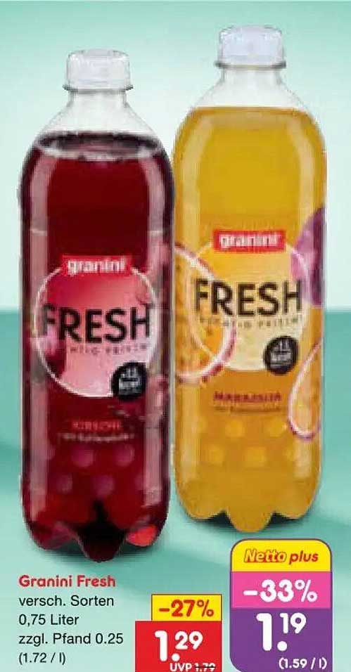 Granini Fresh versch. Sorten 0,75 Liter zzgl. Pfand 0.25