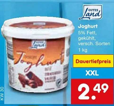 Gutes Land Joghurt 5% Fett, gekühlt, versch. Sorten 1 kg