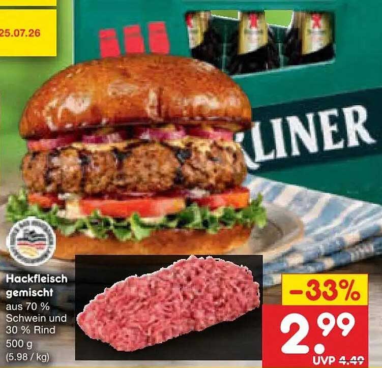 Hackfleisch gemischt aus 70 % Schwein und 30 % Rind 500 g
