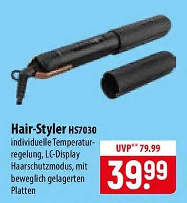 Hair-Styler HS7030 individuelle Temperaturregelung, LC-Display Haarschutzmodus, mit beweglich gelagerten Platten