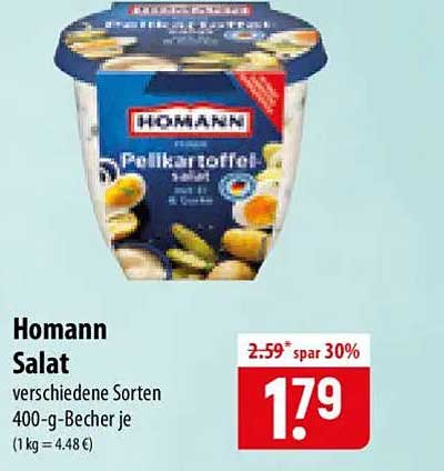 Homann Salat verschiedene Sorten 400-g-Becher je