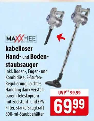 kabelloser Hand- und Bodenstaubsauger