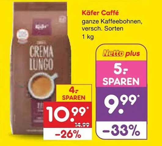 Käfer Caffé ganze Kaffeebohnen, versch. Sorten 1 kg