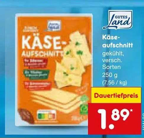 Käseaufschnitt gekühlt, versch. Sorten 250 g