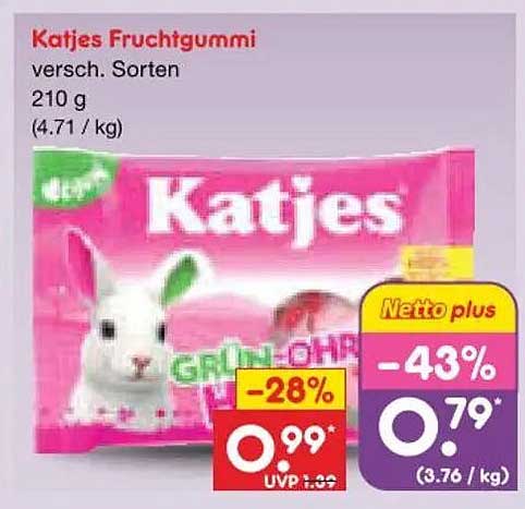Katjes Fruchtgummi versch. Sorten 210 g (4.71 / kg)