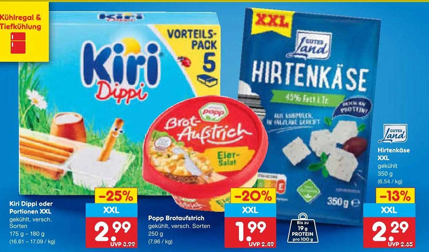 Kiri Dippi oder Portionen XXL