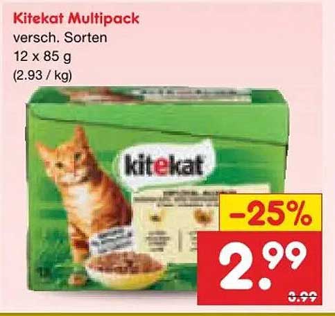 Kitekat Multipack versch. Sorten 12 x 85 g (2.93 / kg)