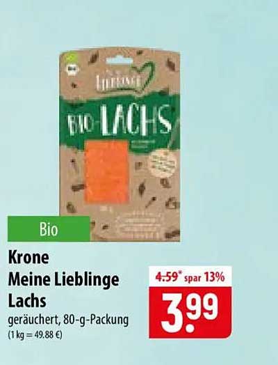 Krone Meine Lieblinge Lachs geräuchert, 80-g-Packung
