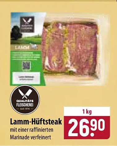 Lamm-Hüftsteak mit einer raffinierten Marinade verfeinert
