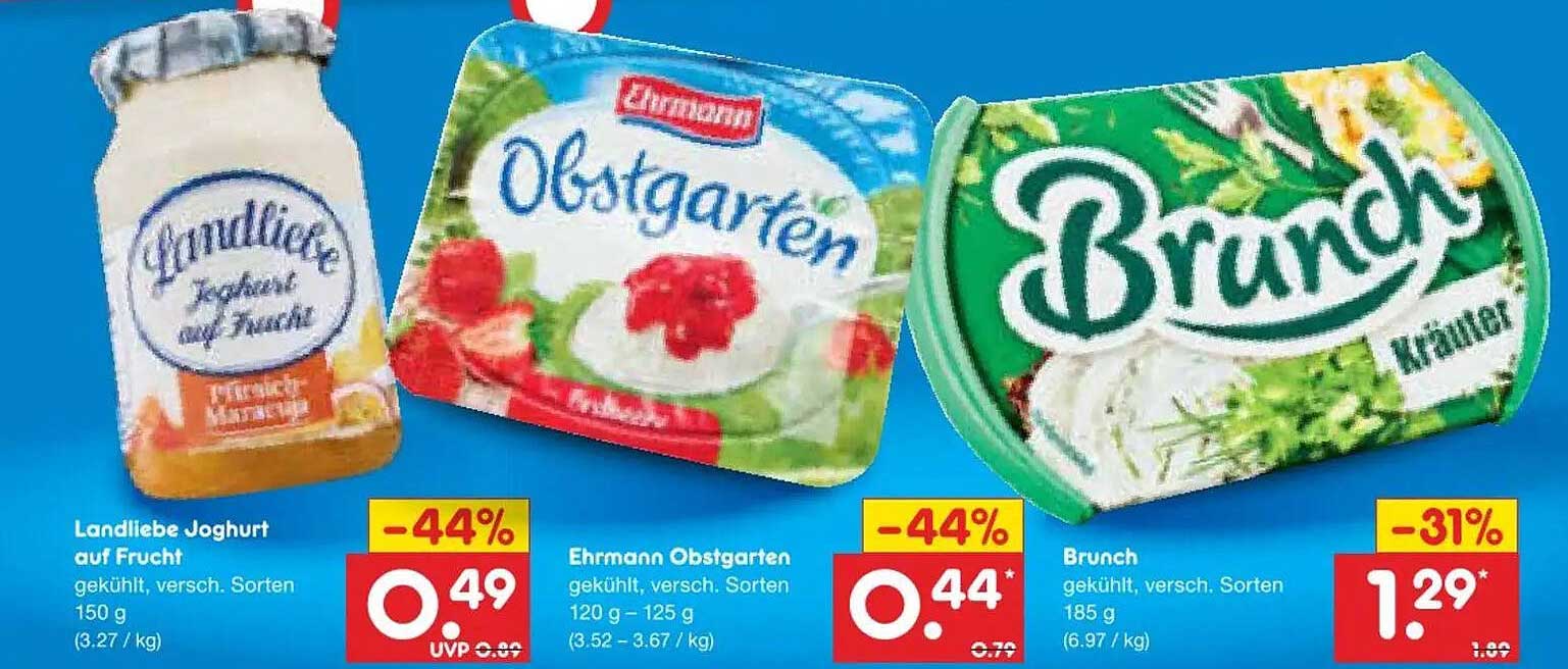 Landliebe Joghurt auf Frucht
