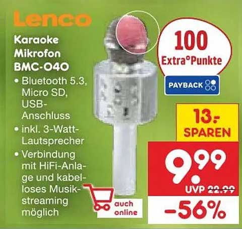 Lenco Karaoke Mikrofon BMC-040