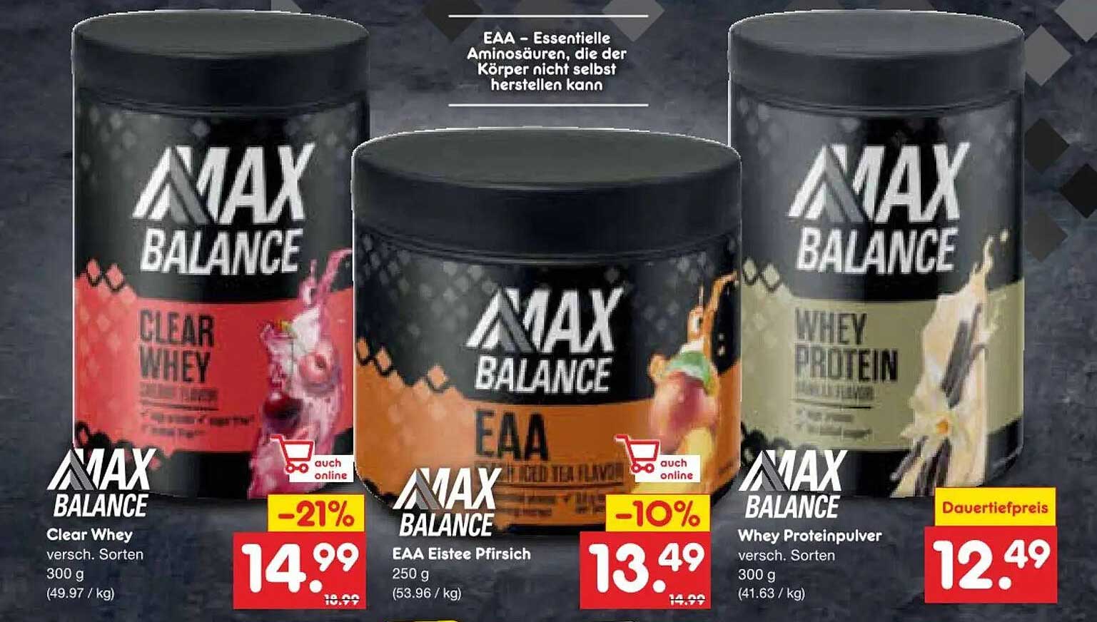 MAX BALANCE Clear Whey versch. Sorten 300 g