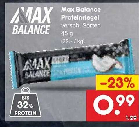 Max Balance Proteinriegel versch. Sorten 45 g