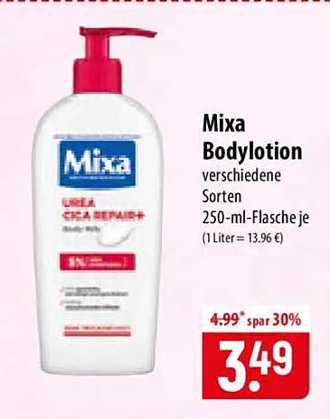 Mixa Bodylotion verschiedene Sorten 250-ml-Flasche je