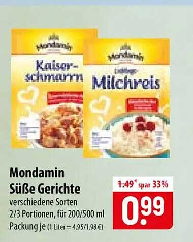 Mondamin Süße Gerichte