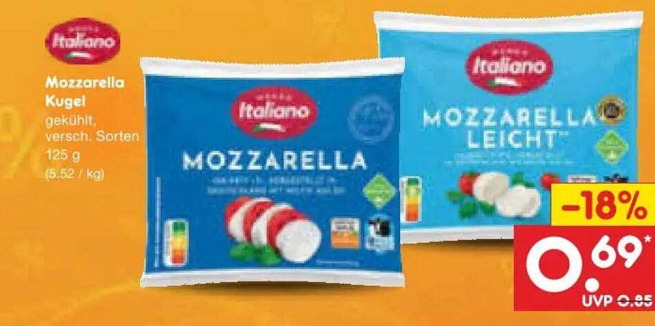 Mozzarella Kugel gekühlt, versch. Sorten 125 g