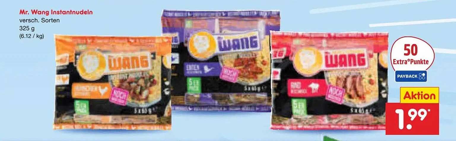 Mr. Wang Instantnudeln versch. Sorten 325 g (6.12 / kg)