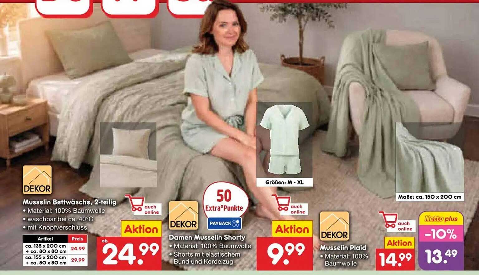 Musselin Bettwäsche, 2-teilig