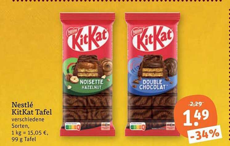 Nestlé KitKat Tafel verschiedene Sorten, 99 g Tafel