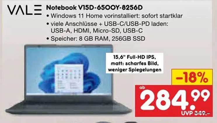 Notebook V15D-6500Y-8256D