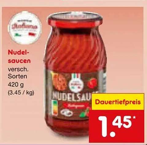 Nudel-saucen versch. Sorten 420 g (3.45 / kg)