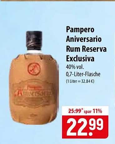 Pampero Aniversario Rum Reserva Exclusiva