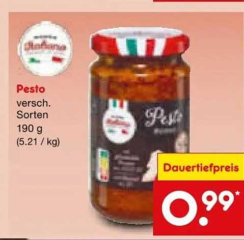 Pesto versch. Sorten 190 g (5.21 / kg)